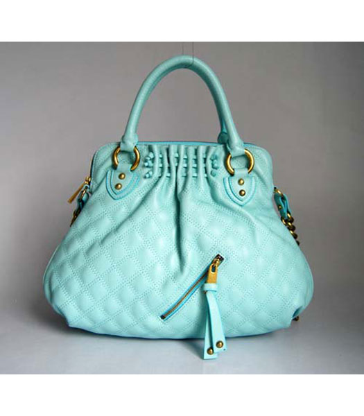 Marc Jacobs Cecilia Satchel Azzurro Tumble